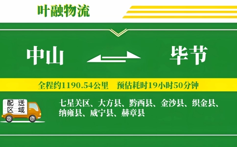 中山到毕节物流公司