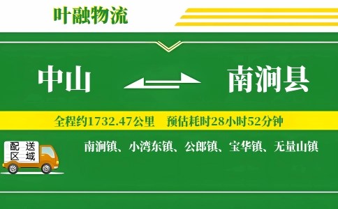 中山到南涧县物流公司