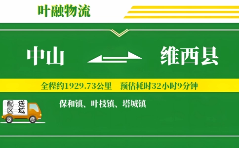 中山到维西县物流公司
