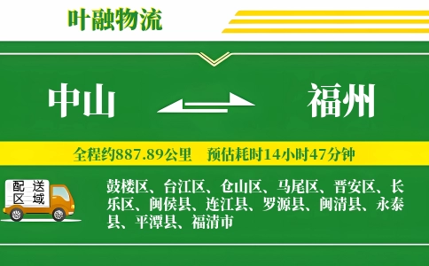 中山到福州物流公司