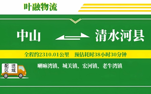 中山到清水河县物流公司