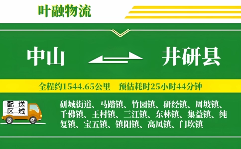 中山到井研县物流公司
