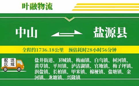 中山到盐源县物流公司