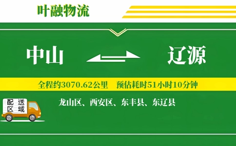 中山到辽源物流公司