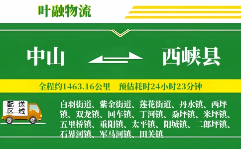 中山到西峡县物流公司