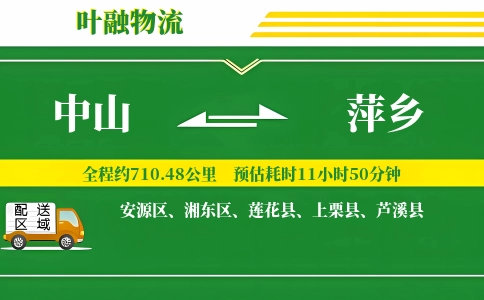 中山到萍乡物流公司