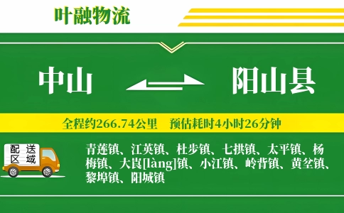 中山到阳山县物流公司