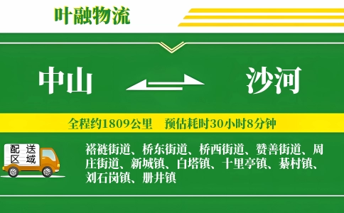中山到沙河物流公司