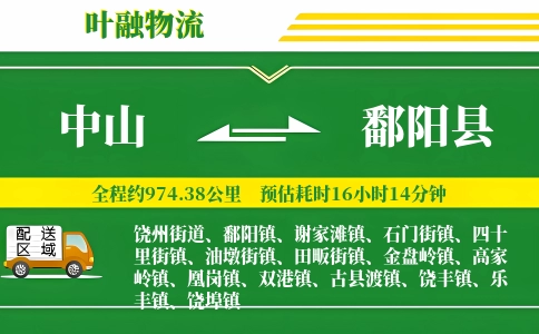 中山到鄱阳县物流公司