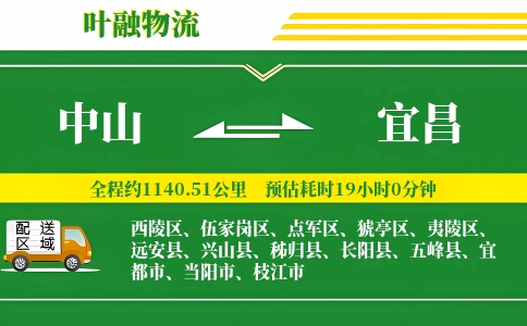 中山到宜昌物流公司